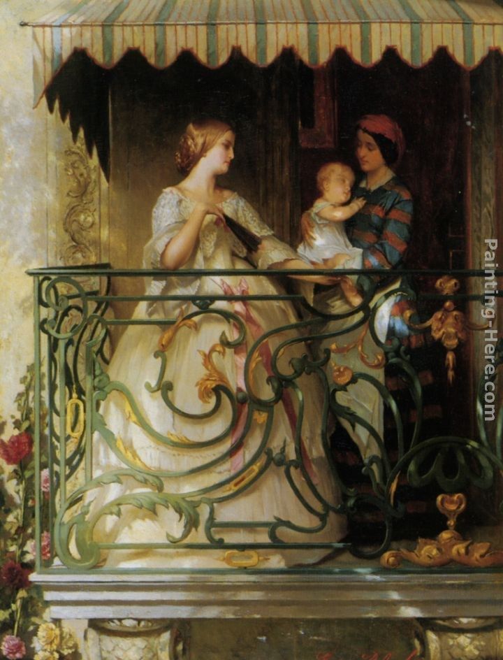 Gustave Leonhard de Jonghe On The Balcony